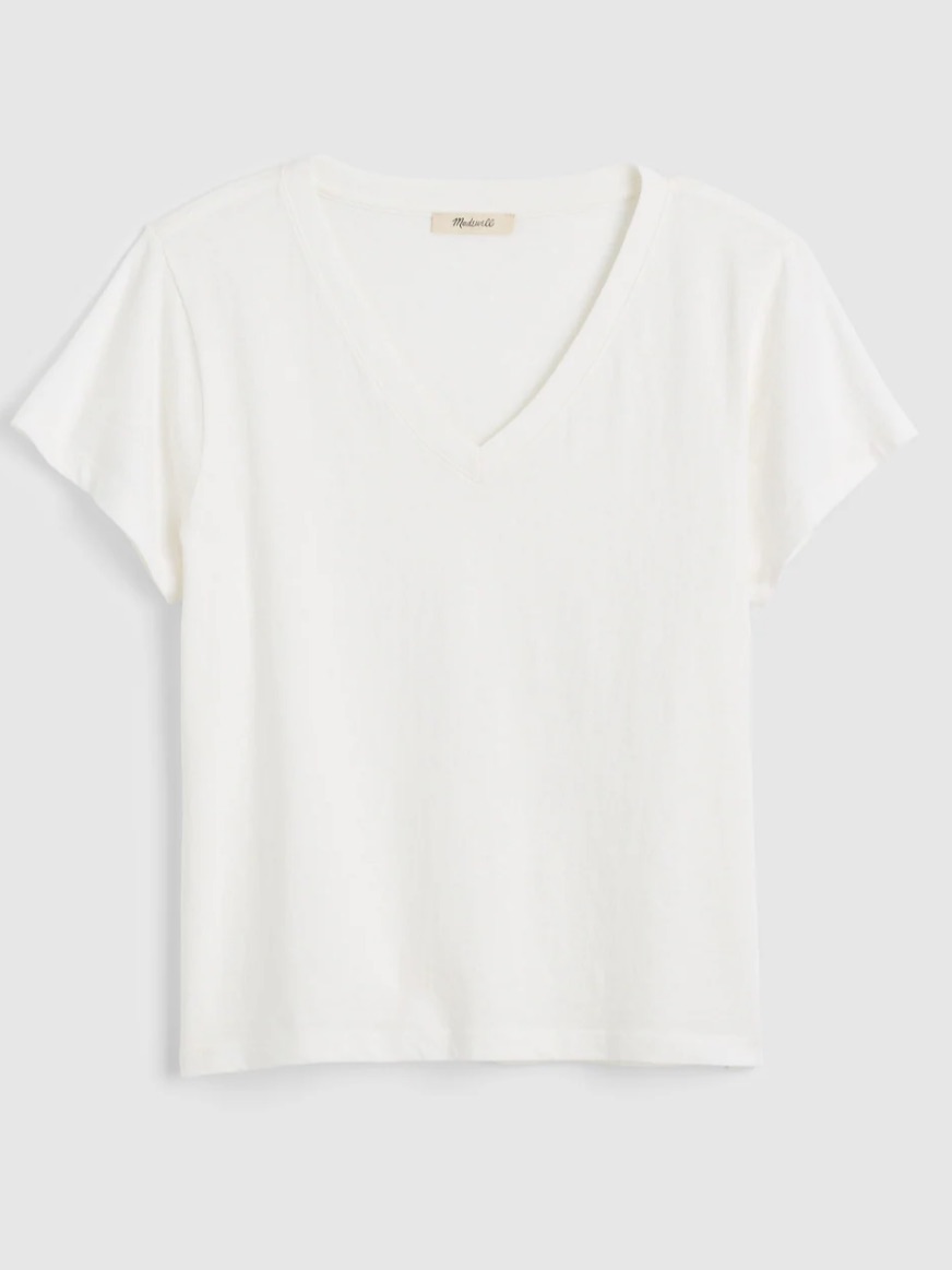 Madewell White Relaxed Vintage Jersey V-Neck Short Sleeve Tee Nz406 Medium Bn